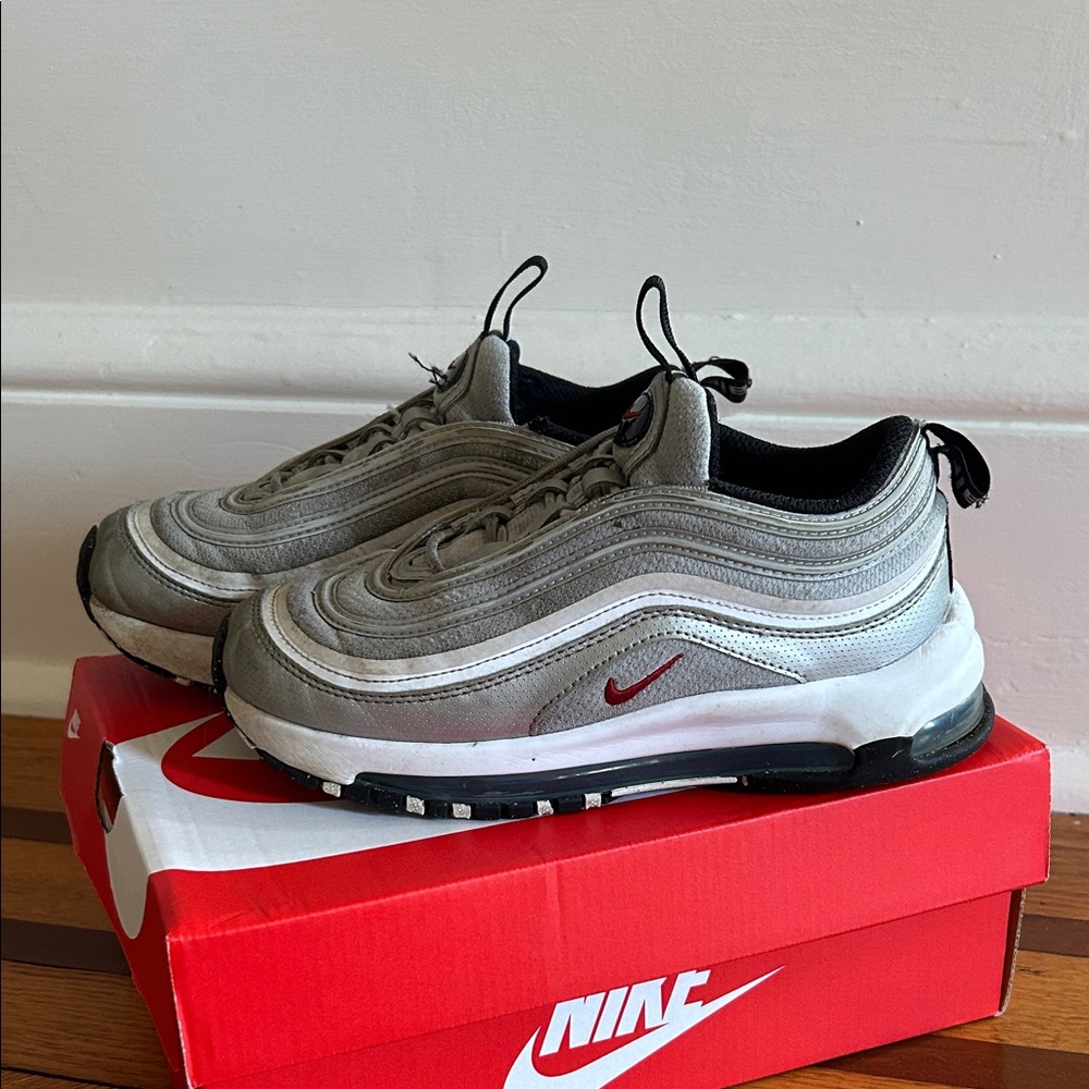 Nike Air Max 97 Boys Sneakers - Silver and Black - size 1